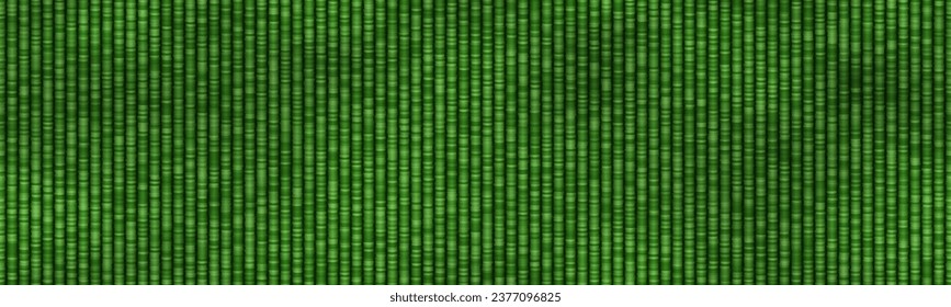 Green seamless soft velor pattern. Corduroy vector texture. Abstract striped background.