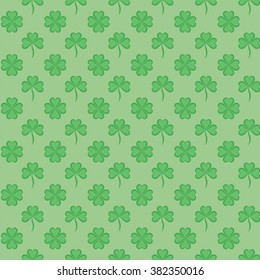 green seamless St. Patricks Day pattern: shamrock