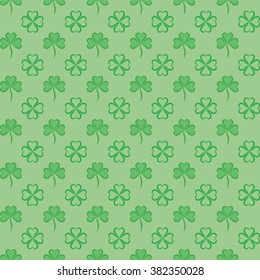 green seamless St. Patricks Day pattern: shamrock