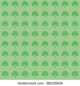 green seamless St. Patricks Day pattern: shamrock