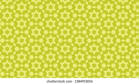 Green Seamless Stars Pattern Background