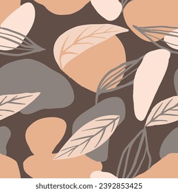 Green Seamless Summer Retro Style Print. Hippie Repetitive Nature Bloom Template, Seamless Pattern. Vibrant Seamless Classic Palm Illustration Texture. 