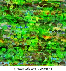 Green seamless texture with brush strokes and blots. Grunge pattern. Abstract vector background for web page, banners, fabric, home decor, wrapping 