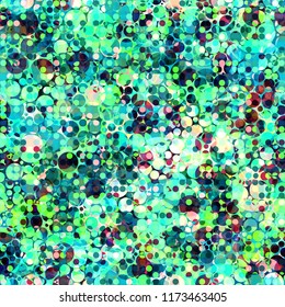 Green seamless texture from circles and dots. Abstract vector background for web page, banners backdrop, fabric, home decor, wrapping