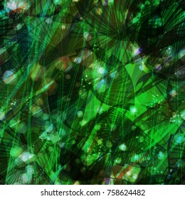 Green seamless texture. Like floral elements. Dark and light particles. Abstract vector background for web page, banners backdrop, fabric, home decor, wrapping