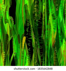 Textura verde sin costura con efecto vegetal. Resumen de fondo vectorial para página web, fondo de banners, tela, decoración doméstica, envoltura