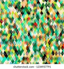 Green seamless texture with red inclusion. Herringbone pattern. Abstract vector background for web page, banners backdrop, fabric, home decor, wrapping