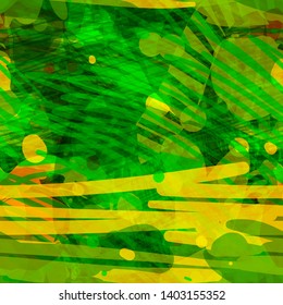 Green seamless texture with scribbles. Abstract vector background for web page, banners backdrop, fabric, home decor, wrapping