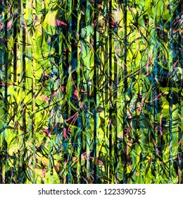 Green seamless texture with stripes. Like floral pattern. Abstract vector background for web page, banners backdrop, fabric, home decor, wrapping
