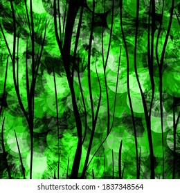Green seamless texture tree silhouettes . Abstract vector background for web page, banners backdrop, fabric, home decor, wrapping