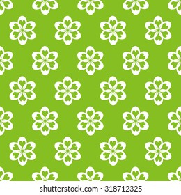 Green seamless vector flower background