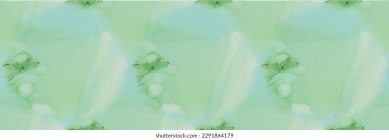 Green Seamless Watercolor. Blue Marble Background. Golden Water Color Canvas. Metal Alcohol Ink Watercolor. Marble Gold Vector Ink. Foil Art Paint. Light Elegant Repeat. Modern Seamless Template.