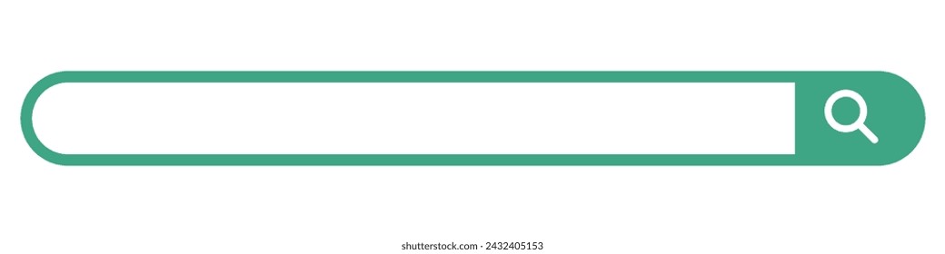 Green search bar. Green search box. Vector.
