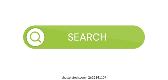Green search button. Button element for web design, ui ux, and mobile devices. Vector illustration