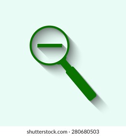 Green Search Icon with shadow