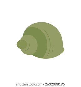 Concha verde. Vetor marinho isolado em fundo branco. Adequado para projetos de verão, praia, oceano e temática subaquática. Ideal para ícones, adesivos e uso decorativo.