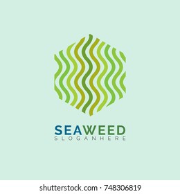 Green Seaweed Flat Logo Template
