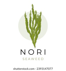 Green seaweed vector illustration logo