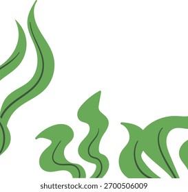 Ilustración vectorial de algas verdes para el océano, el bienestar y el diseño ecológico 
