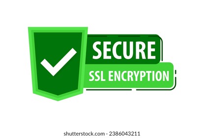 Insignia de marca de verificación segura verde que ilustra el cifrado SSL para la exploración y las transacciones seguras de Internet