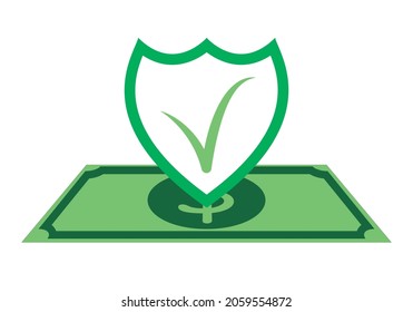 Icono de pago seguro verde sobre fondo blanco.
