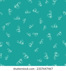 Green Security camera icon isolated seamless pattern on green background.  Vector