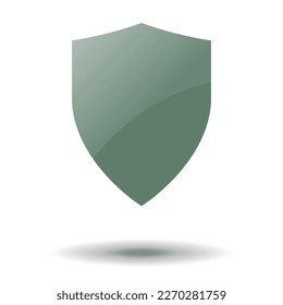 Green security shield isolated on a white background