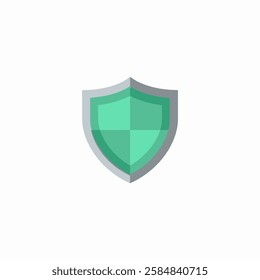 Green security shield protection emblem icon vector