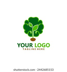 green seed brain logo design vector