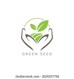 Green seed colored logo for agribusiness companies