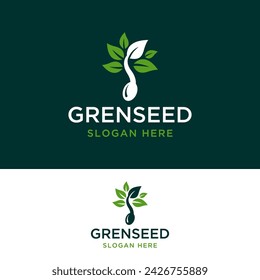 green seed logo design vector illustration