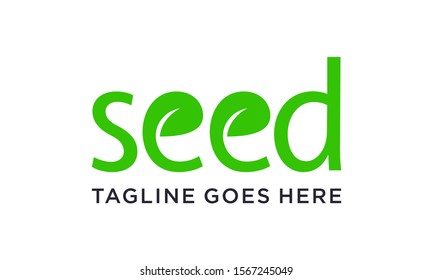 Green seed logo designs concept