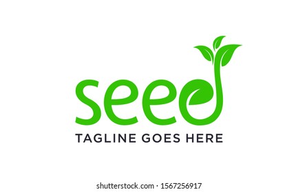 Green Seed Logo Designs Concept