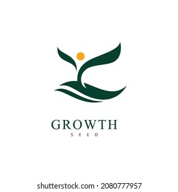 Green seed logo icon vector illustration