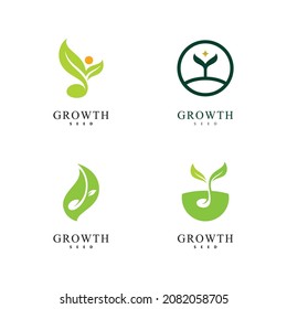 Green seed logo icon vector illustration