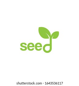 Green Seed Logo Type Illustration
