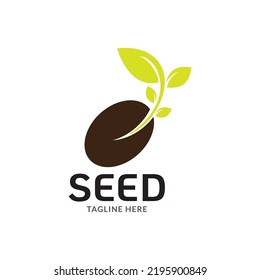 ilustración de tipo de logotipo de semilla verde.