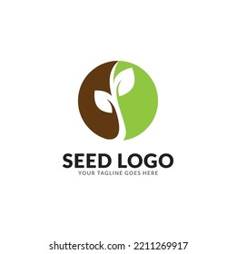 green seed logo type illustration.
