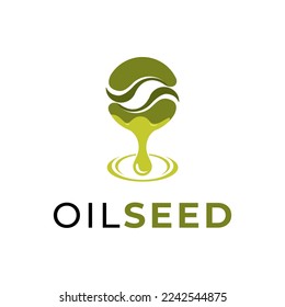 Green seed oil drop symbol logo
