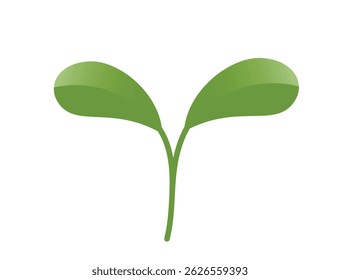 Green seedling sprout illustration. Planting, farming and spring design element. Isolated vector image