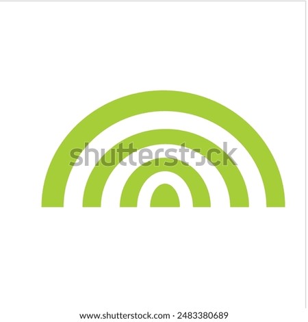green semi-circular curved line design for the logo