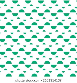 Padrão geométrico semicircular verde no fundo branco para designs modernos