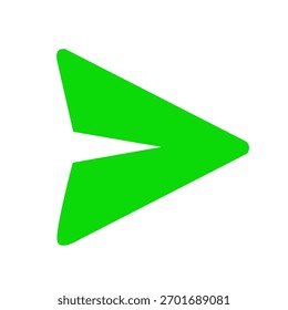Verde Enviar icono de masaje aislado 