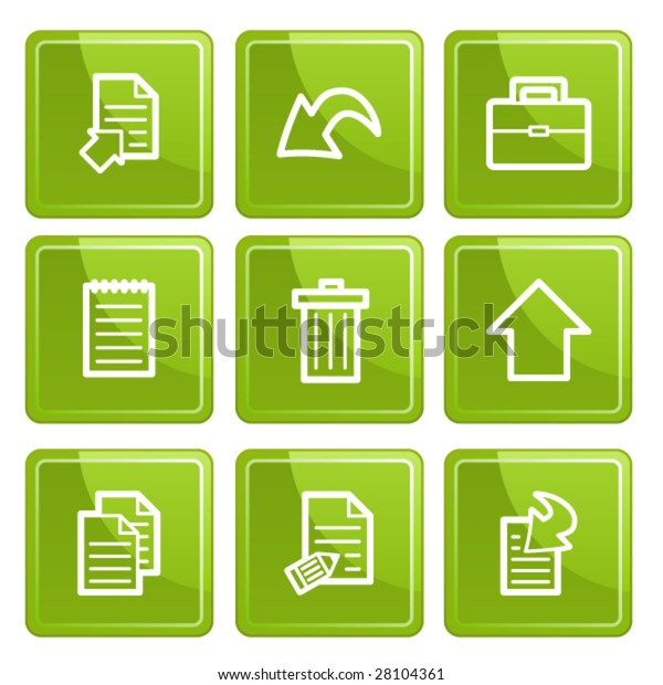 Green Senso Document Icons Set Vector Stock Vector (Royalty Free ...