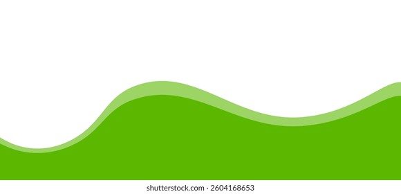 Green separator, footer, modern divider shape for bottom of the website page	