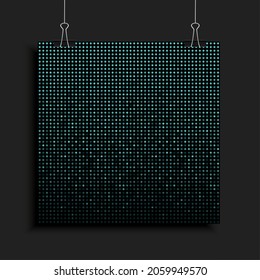 Green sequins, glitters, sparkles, paillettes, mosaic background template. Abstract luxury halftone vector creative backdrop. Green rounds with gradient trendy. Vibrant shiny dots glitter texture