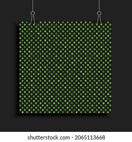 Green sequins, glitters, sparkles, paillettes, mosaic background template. Abstract luxury halftone vector creative backdrop. Green rounds with gradient trendy. Vibrant shiny dots glitter texture