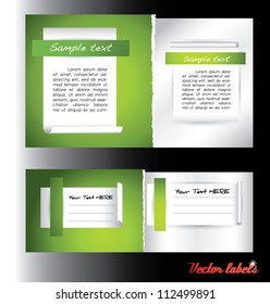 green set of banners and labels
