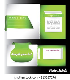 green set of banners and labels