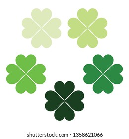 A green set of clover leaves, a symbol of luck, poker symbol icon